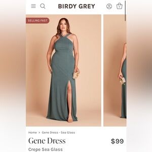 Birdy grey Gene Dress - Seaglass Crepe XXL
